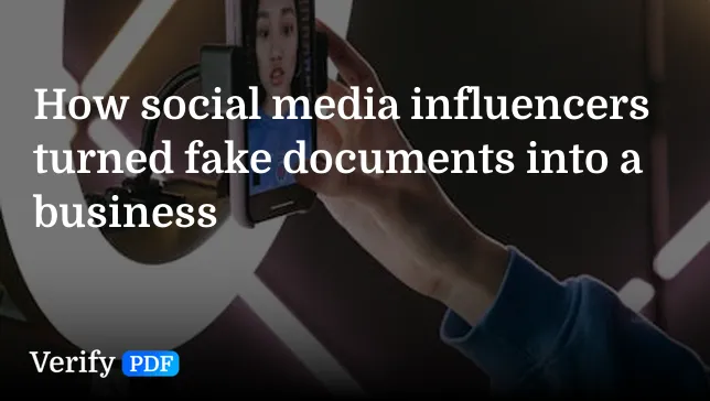 How social media influencers turned fake documents into a business
